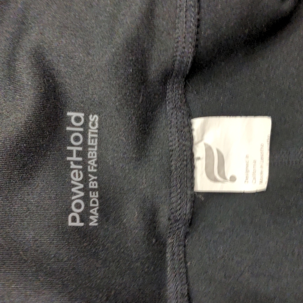 PowerHold by Fabletics black leggings 3 pockets mesh side panels high rise crop - Picture 4 of 6
